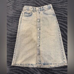 H&M washed denim midi skirt